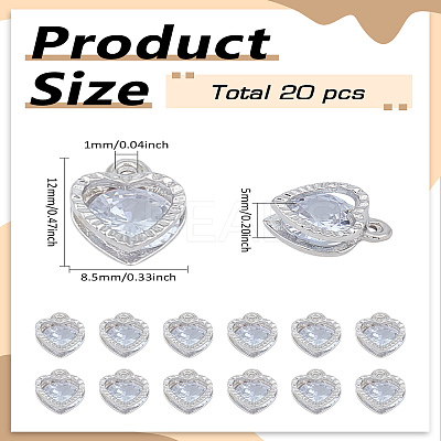 20Pcs Alloy Pendants ZIRC-LP0001-10P-1