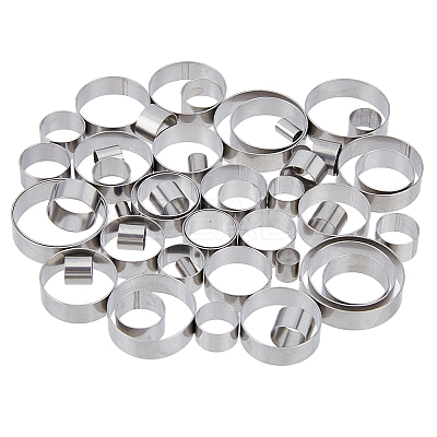 40Pcs 40 Styles 201 Stainless Steel Guides Ring FIND-FH00006-87-1