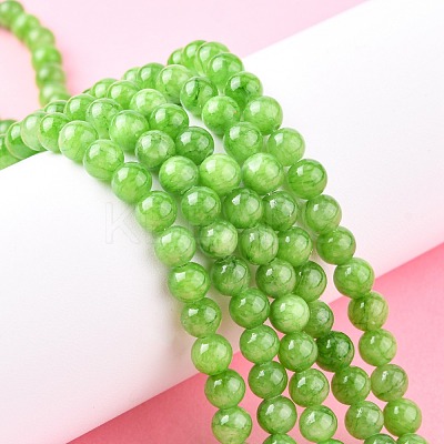 Natural Mashan Jade Round Beads Strands X-G-D263-6mm-XS17-1