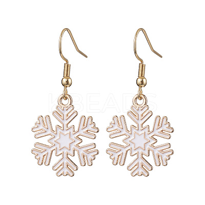 Christmas Theme Alloy Enamel Dangle Earrings EJEW-JE05830-05-1