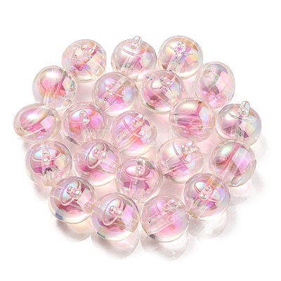 UV Plating Rainbow Iridescent Acrylic Beads OACR-A014-02C-1