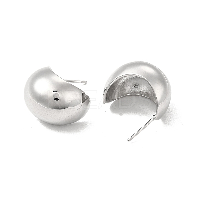 Rack Plating Brass Chubby Stud Earrings for Women EJEW-H091-39P-1