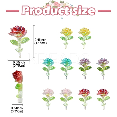 50Pcs 5 Colors Transparent Resin Decoden Cabochons RESI-YW0001-66-1
