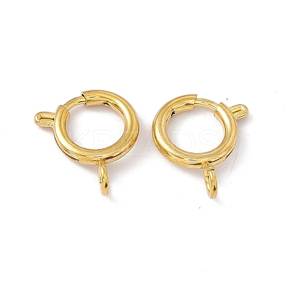 PVD Vacuum Plating 201 Stainless Steel Spring Ring Clasps STAS-J401-LD023-12-1