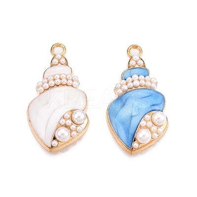 Rack Plating Alloy Enamel Pendants ENAM-N056-368KCG-1