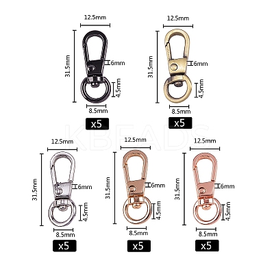 Alloy Swivel Clasps PALLOY-SZ0001-08-1