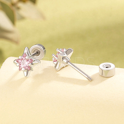Brass Pave Cubic Zirconia Star Cartilage Earrings FS-WGEAB67-02-1