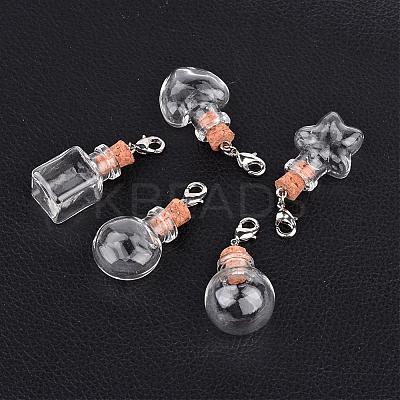Mixed Shapes Glass Wishing Bottle Pendants HJEW-JM00186-1