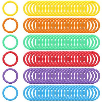 120Pcs 6 colors Plastic Loose Leaf Book Binder Rings KY-CP0001-25B-1