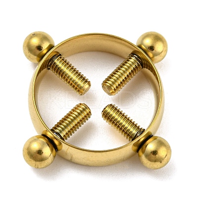 Ion Plating(IP) 304 Stainless Steel Flase Nipple Rings AJEW-K037-03G-1