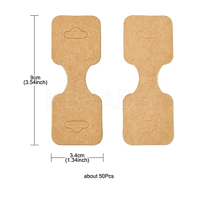 Kraft Paper Fold Over Jewelry Display Cards with Hanging Hole CDIS-YW0001-12-1