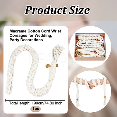 Macrame Cotton Cord Wrist Corsages for Wedding DIY-OC00004-1