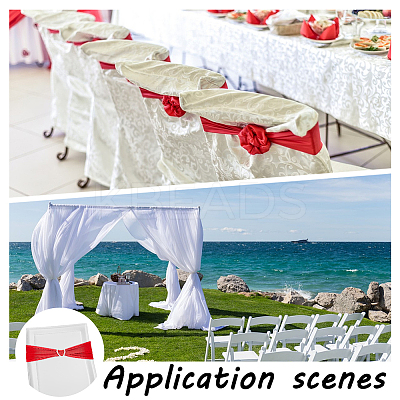 Polyester Elastic Elegant Satin Chair Cover Sashes AJEW-WH0678-86A-1