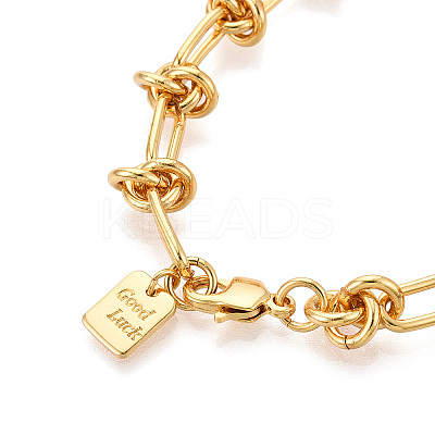 Brass Paperclip Chain Bracelets for Women BJEW-N032-02G-1