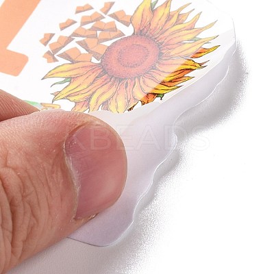 50Pcs Cartoon Sunflower Paper Sticker Label Set DIY-G066-03-1