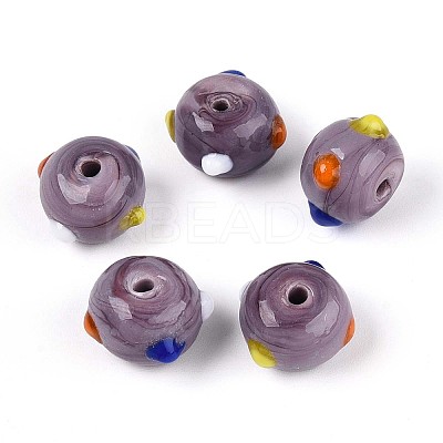 Handmade Lampwork Bumpy Beads LAMP-ZX003-07-07-1