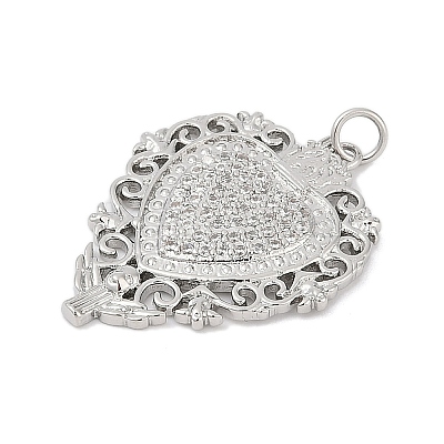 Brass Micro Pave Cubic Zirconia Pendants KK-A241-02P-1