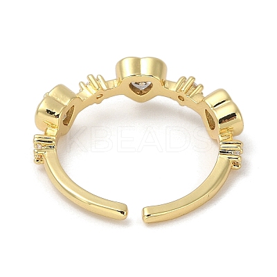 Rack Plating Brass Micro Pave Cubic Zirconia Cuff Finger Rings for Women RJEW-C114-21B-G-1