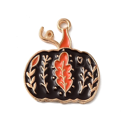 Thanksgiving Day Golden Tone Alloy Enamel Pendants ENAM-M002-02H-G-1