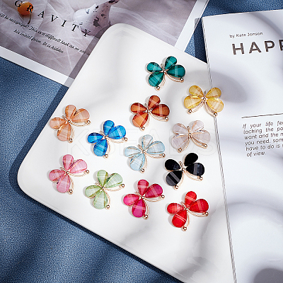 48Pcs 12 Colors Resin Pendants FIND-AR0001-11-1
