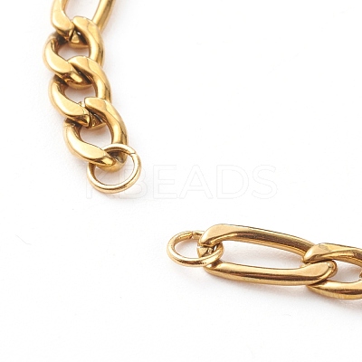 304 Stainless Steel Figaro Chain Bracelet Making AJEW-JB00954-1