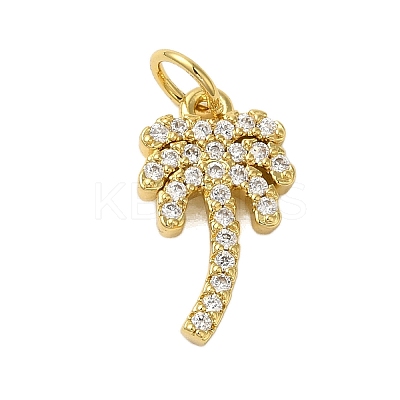 Rack Plating Brass Micro Pave Cubic Zirconia Pendants KK-P279-09G-1
