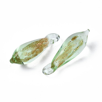Handmade Gold Sand Lampwork Pendants LAMP-S194-023D-1