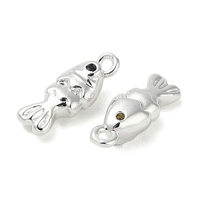 Brass Micro Pave Cubic Zirconia Pendants KK-U045-14S-1
