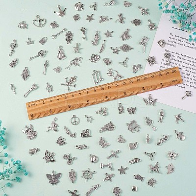 100Pcs Tibetan Style Alloy Pendants JX213A-1
