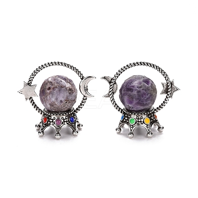 Natural Amethyst Sphere Display Decorations DJEW-G032-03AS-01-1