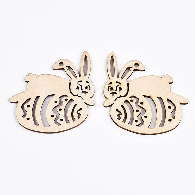 Undyed Natural Wooden Big Pendants WOOD-S058-018-1