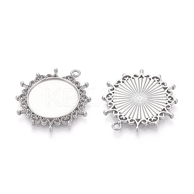 Non-Tarnish 304 Stainless Steel Pendant Cabochon Settings STAS-N114-04P-1