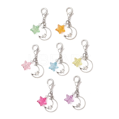 Transparent Acrylic with Glass Pendant Decorations HJEW-JM04643-1