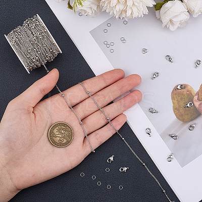DIY Brass Curb Chain Bracelet Necklace Making Kit DIY-BBC0001-87P-1