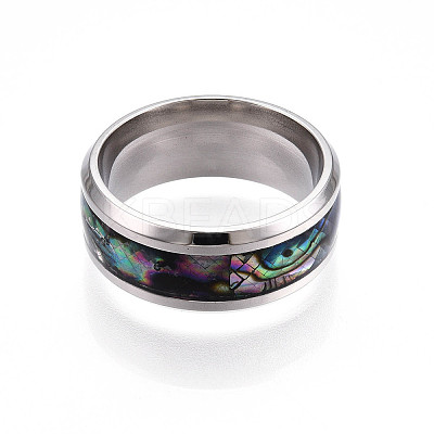 201 Stainless Steel Wide Band Finger Rings RJEW-T005-6-07-1