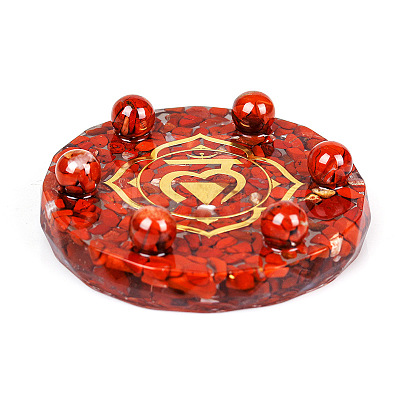 Resin Chakra Round Display Decoration PW-WG65353-07-1