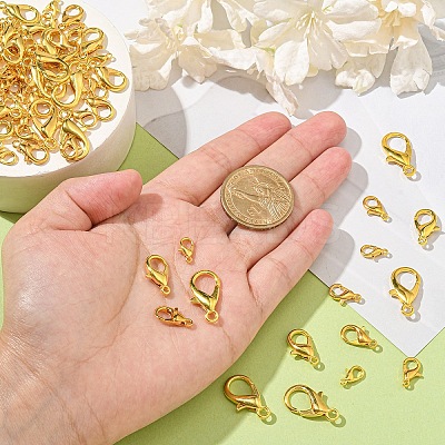 100Pcs 5 Styles Zinc Alloy Lobster Claw Clasps FIND-YW0006-16-1