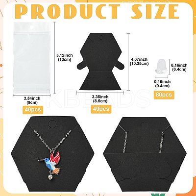 40Pcs Paper Jewelry Display Cards CDIS-FS0001-32A-1