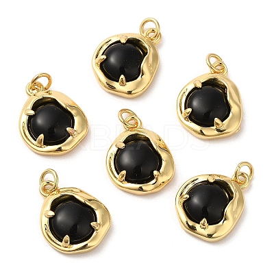Natural Dyed & Heated Black Agate Nuggets Charms G-A034-05G-1
