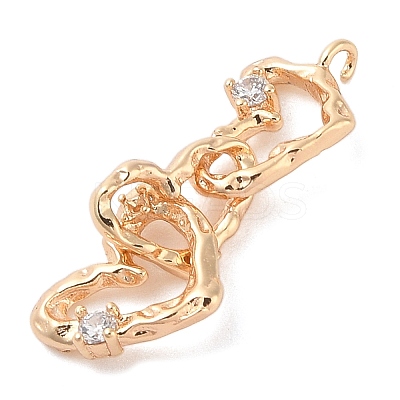 Brass Micro Pave Clear Cubic Zirconia Pendants KK-S388-12G-1