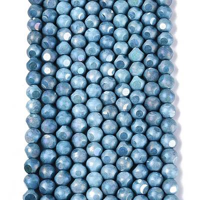 Ombre Effect Dyed Electroplate Opaque Glass Beads Strands EGLA-Q130-01A-07-1