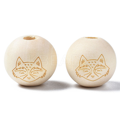 Unfinished Natural Wood European Beads WOOD-S045-150-1