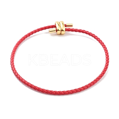 Braided Round Imitation Leather Bracelets Making BJEW-H610-03G-07-1