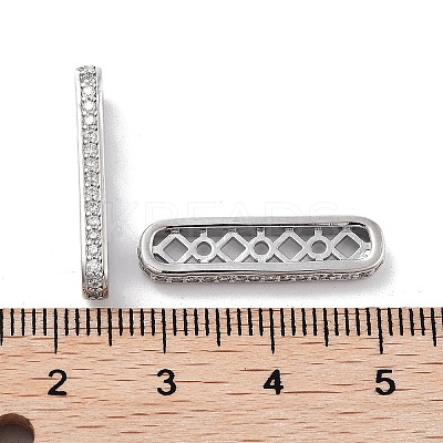 Brass Micro Pave Clear Cubic Zirconia Multi-Strands Links LS-KK-B082-16P-1