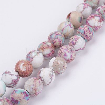 Natural Imperial Jasper Beads Strands G-E358-8m-01-1
