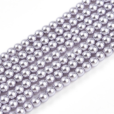 Baking Paint Pearlized Glass Pearl Bead Strands HY-N002-2mm-A04-1