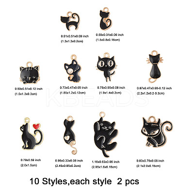 20Pcs 10 Styles Alloy Enamel Pendants ENAM-FP0002-59-1