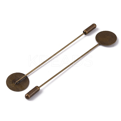 Brass Lapel Pin Base Settings KK-WH0045-025A-AB-1
