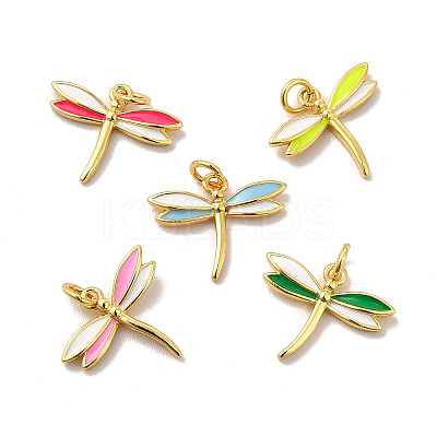 Rack Plating Brass Enamel Pendants KK-A177-21G-1
