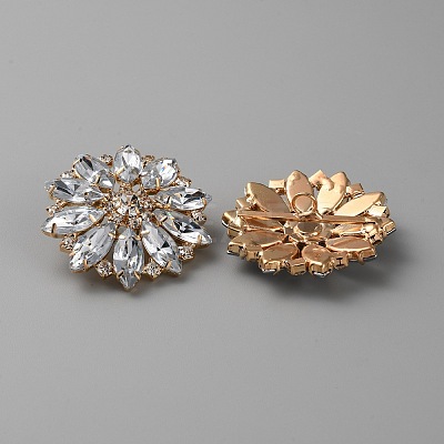 Alloy Acrylic Rhinestone Shank Buttons BUTT-WH0027-35KCG-01-1